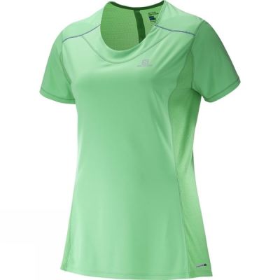 Tee Salomon Agile Manga Corta Mujer - Verde - Chile UIV807961